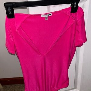 M Pink Plunged neckline bodysuit. Tried it on 1x have not worn it.